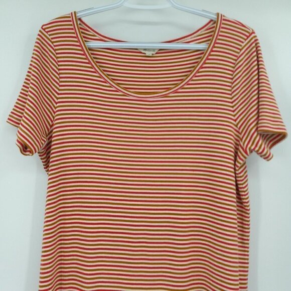 Madewell Swingy Tee Dress In Stripe A-Line Mini Ribbed Jersey Knit Stretch M - Picture 5 of 10